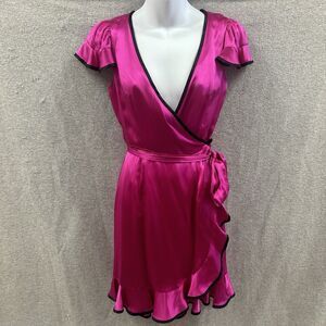 Elegant Pink Wrap Dress